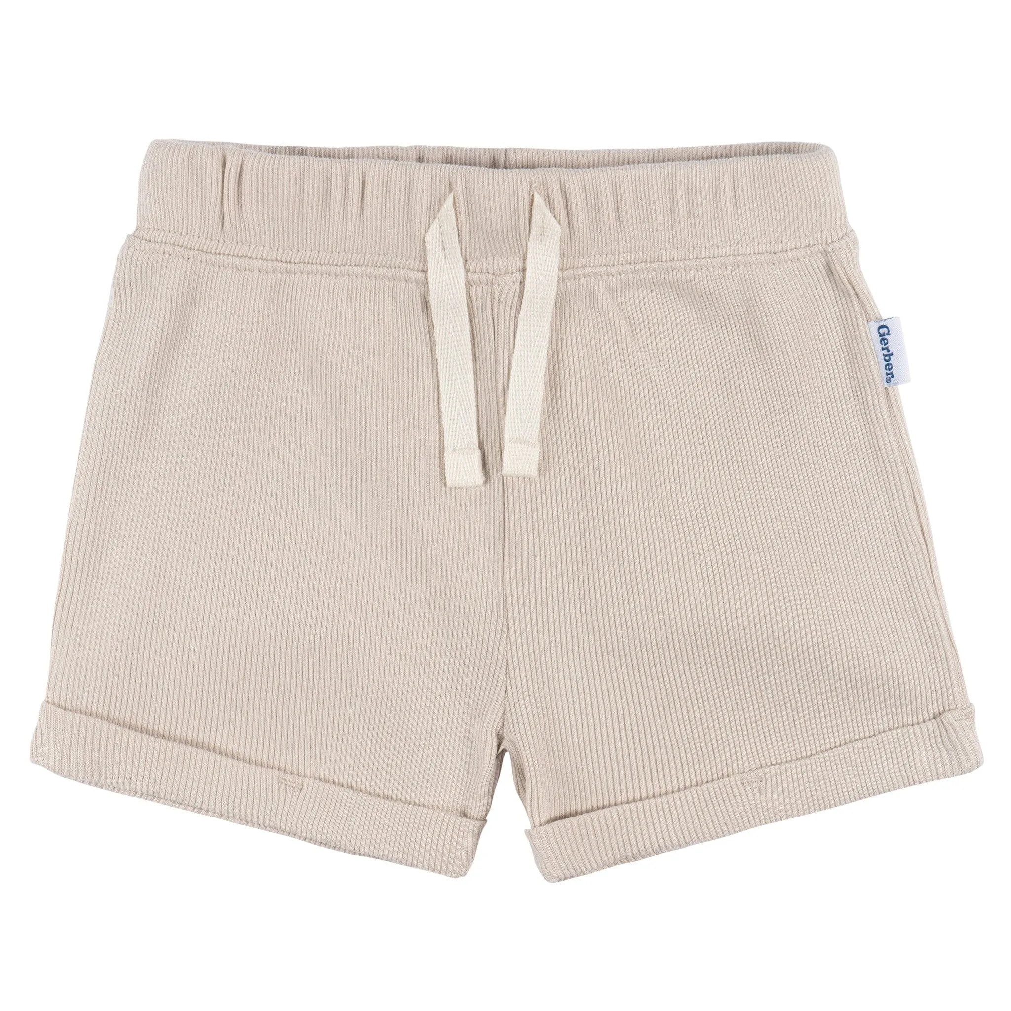 2-Piece Baby Boys Beige Bodysuit and Shorts Set