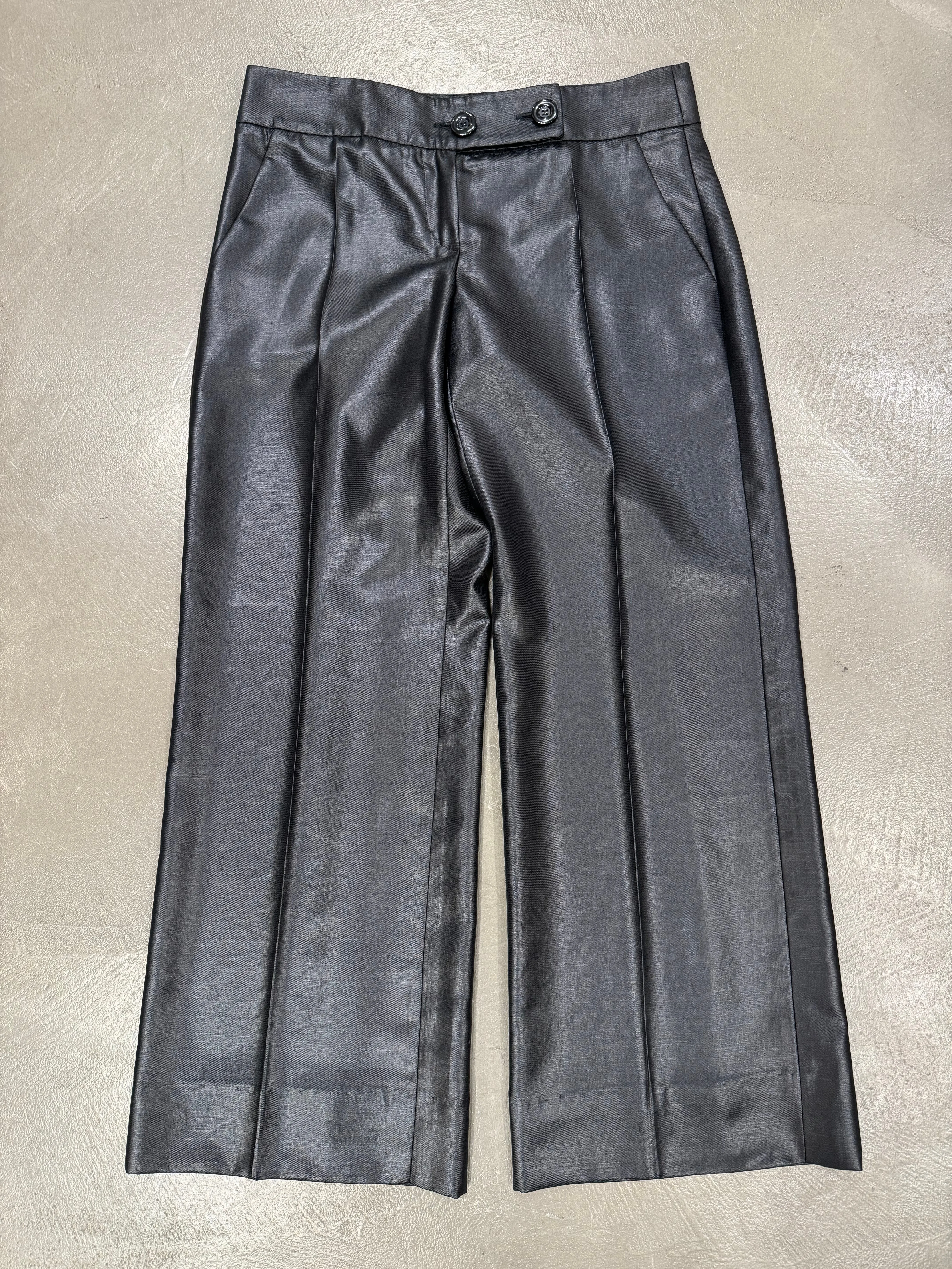 2000s Emporio Armani coated wide pants