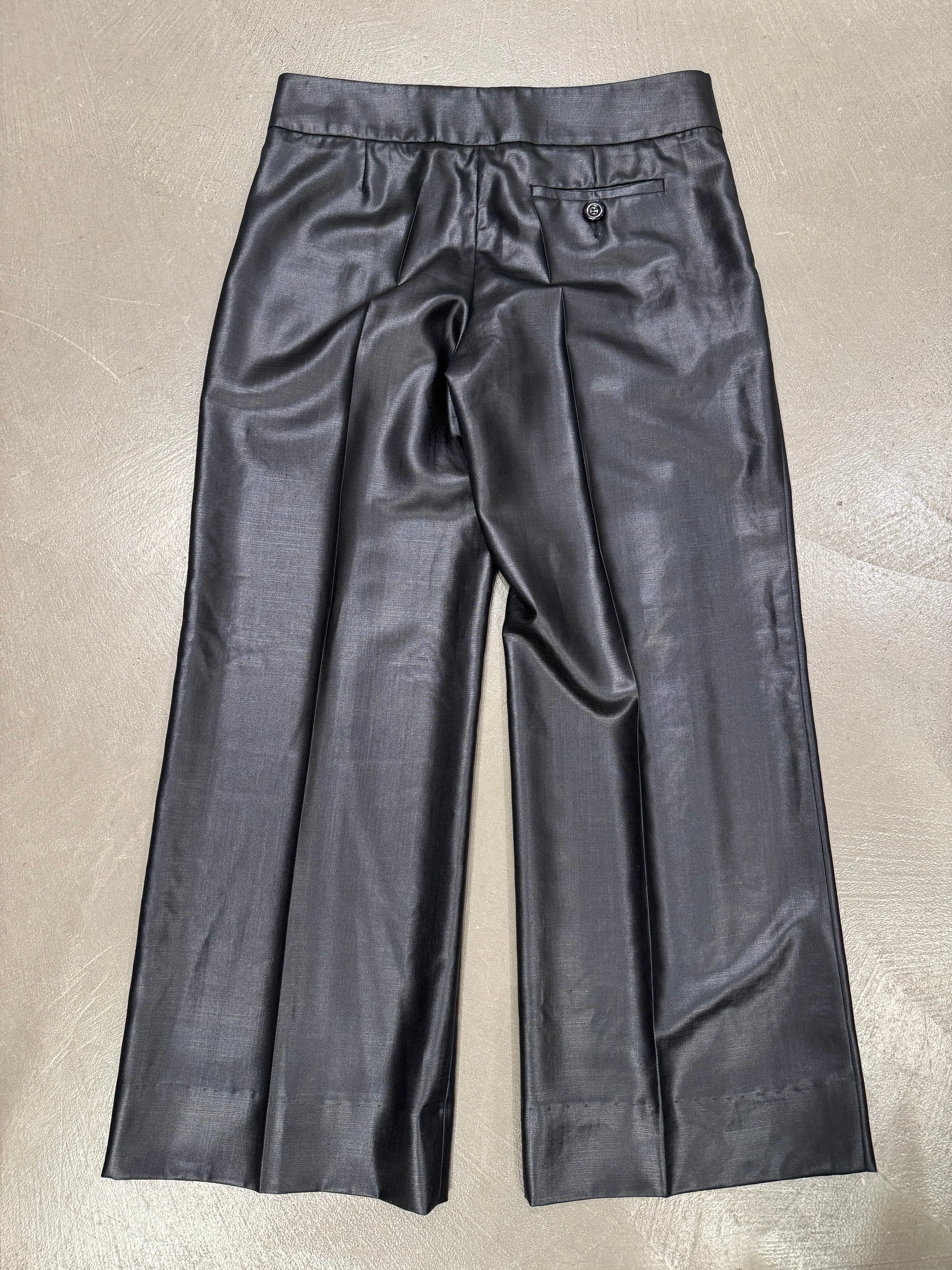 2000s Emporio Armani coated wide pants