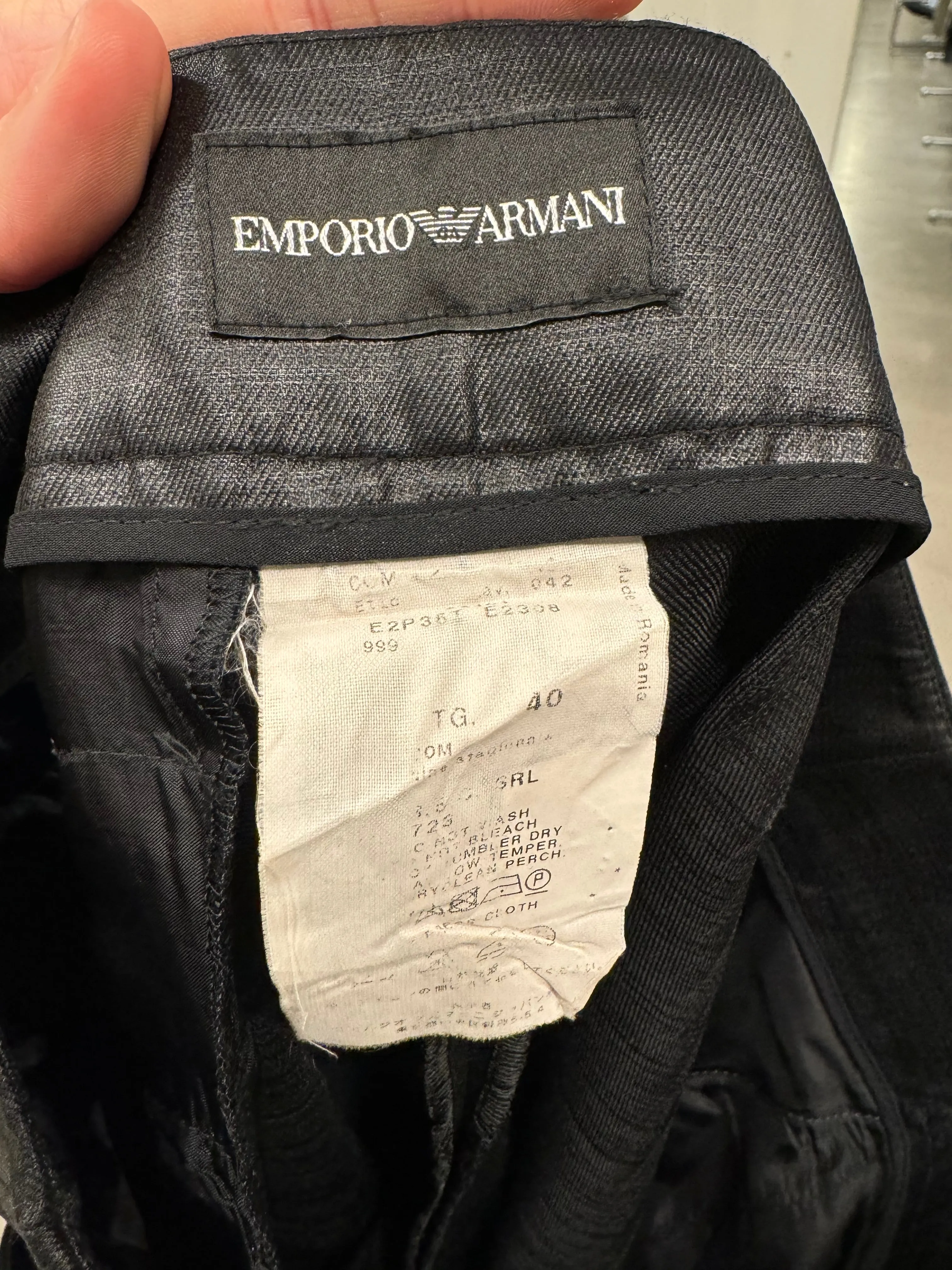 2000s Emporio Armani coated wide pants