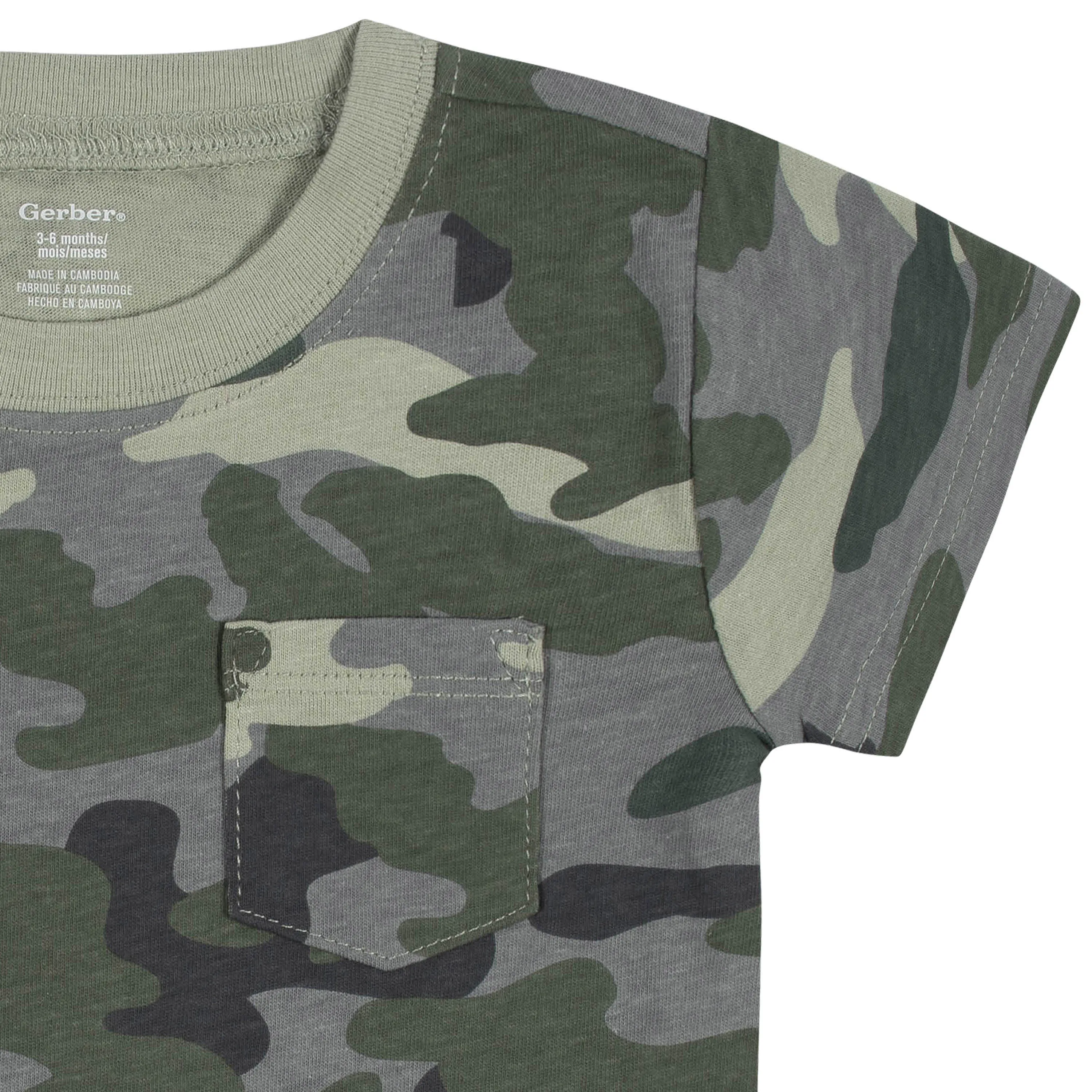 3-Pack Baby & Toddler Boys Color Me Camo Short Sleeve Pocket Tees