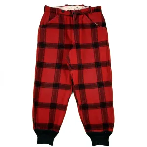 40s Buffalo Plaid Wool Hunting Pants- 33x28.5
