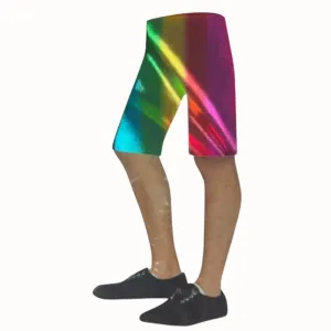 Adult Metallic Long Shorts - Rainbow