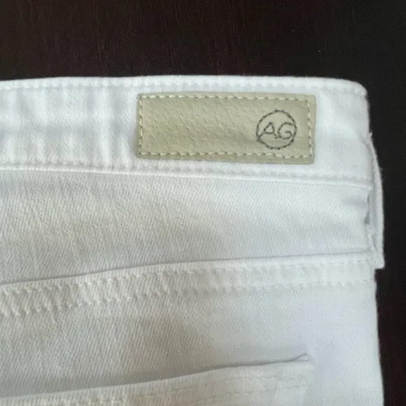 AG Adriano Goldshmied The Stevie Ankle Hi Waist White Jean Cutoff Ankle Size 27