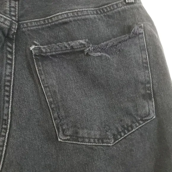AGOLDE Dee Shorts Denim Jean in Exhibit Black Size 25 Boho Casual Festival