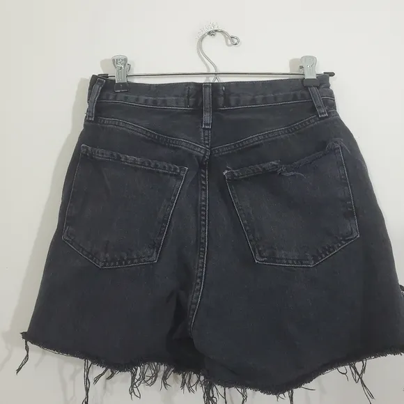 AGOLDE Dee Shorts Denim Jean in Exhibit Black Size 25 Boho Casual Festival