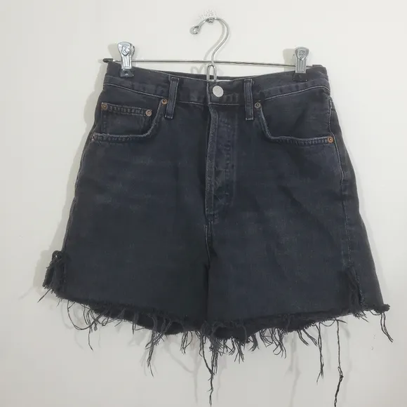 AGOLDE Dee Shorts Denim Jean in Exhibit Black Size 25 Boho Casual Festival