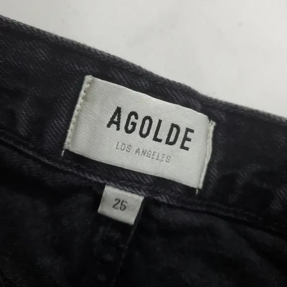 AGOLDE Dee Shorts Denim Jean in Exhibit Black Size 25 Boho Casual Festival