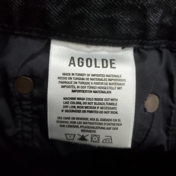 AGOLDE Dee Shorts Denim Jean in Exhibit Black Size 25 Boho Casual Festival