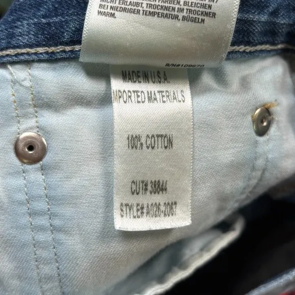 AGOLDE Parker Distressed Denim Shorts Rips Raw Hem Casual Blue Size 28