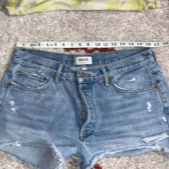 Agolde- Size 31-Light wash cutoff shorts- Button Fly- High rise