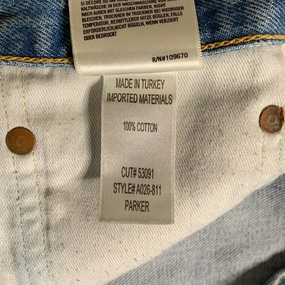 Agolde- Size 31-Light wash cutoff shorts- Button Fly- High rise