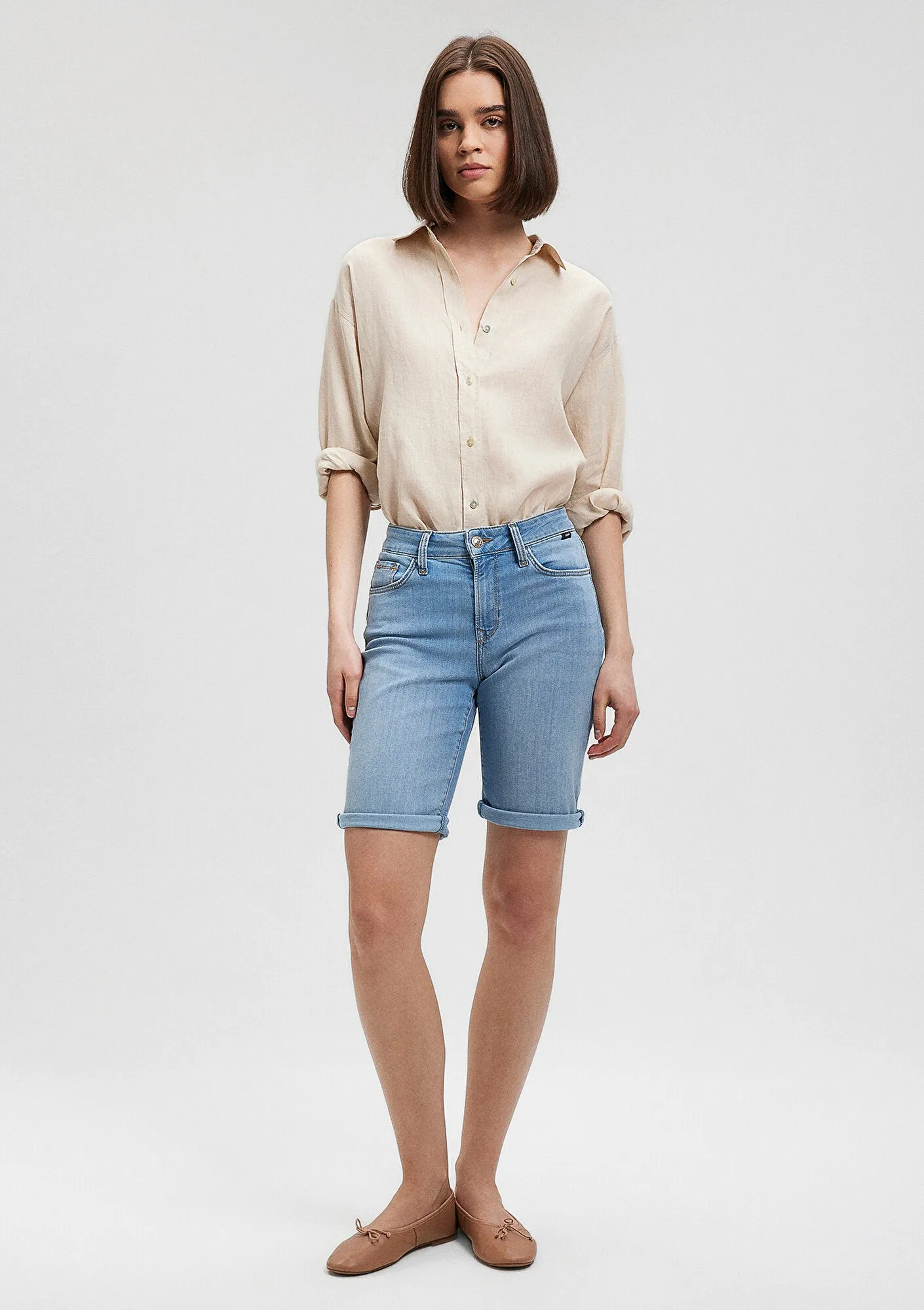 Alexis Light Blue Stretch Jean Shorts