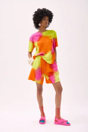 AMBER DRAWSTRING SHORTS- HAND PAINTED NEON
