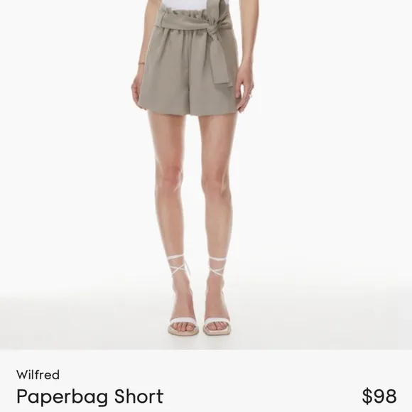Aritzia Paper Bag Wilfred Shorts size 4 brown neutral
