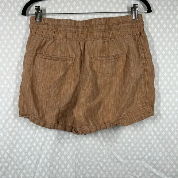 Athleta Tan Orange Cabo Linen Textured 4” Shorts