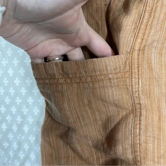Athleta Tan Orange Cabo Linen Textured 4” Shorts