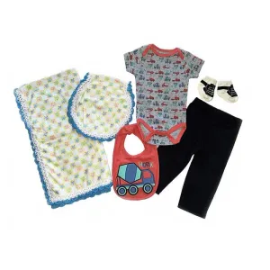 Baby Boy Blanket Blue Stars Truck Gift Set