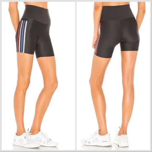 Beach Riot Glitter Size Stripe Bike Shorts Sz M