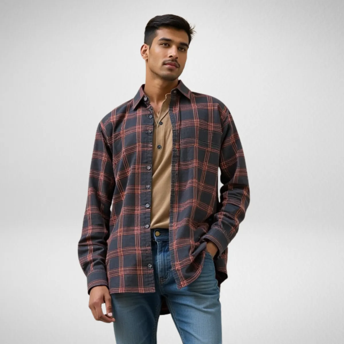 BelleYork | Vintage Plaid Loose Shirt