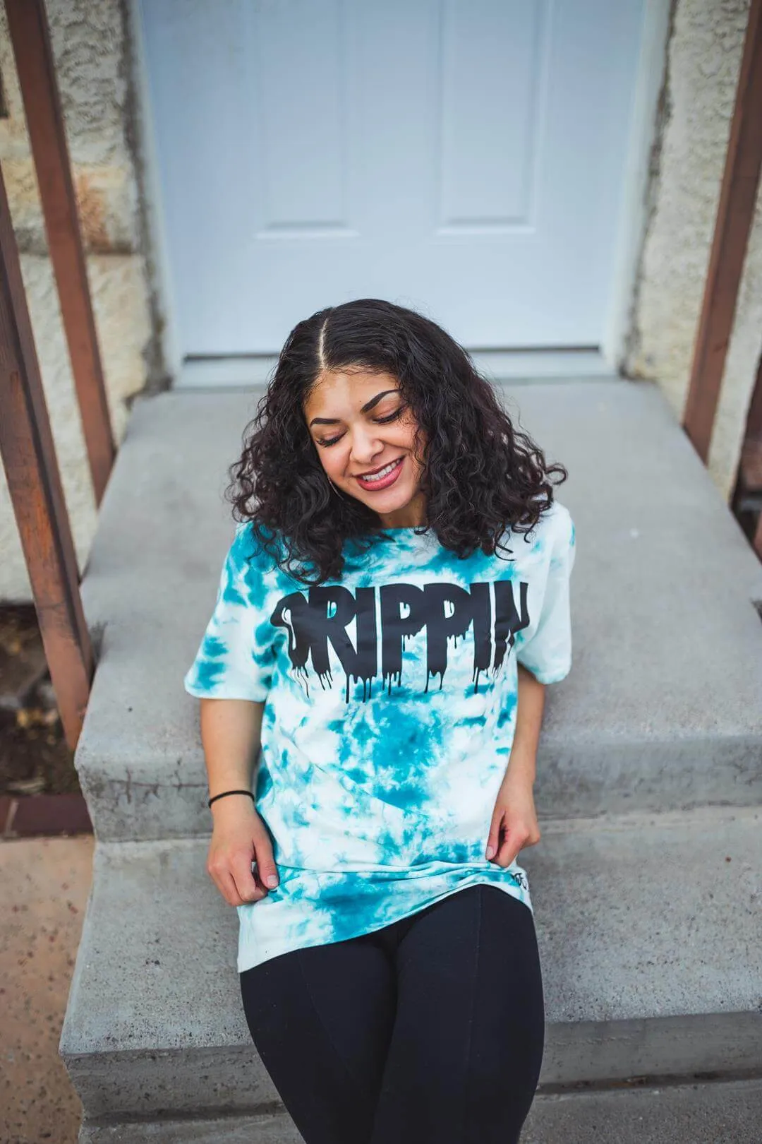 Black Drippin | Teal Cloud Tee