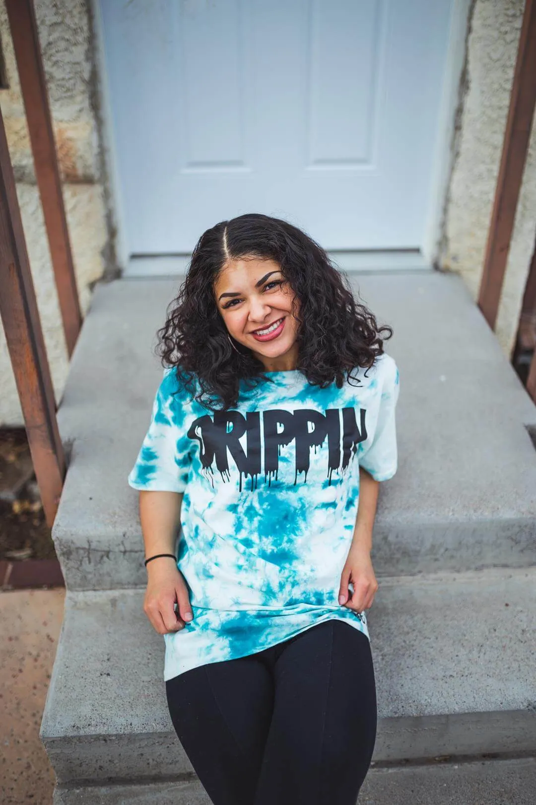 Black Drippin | Teal Cloud Tee