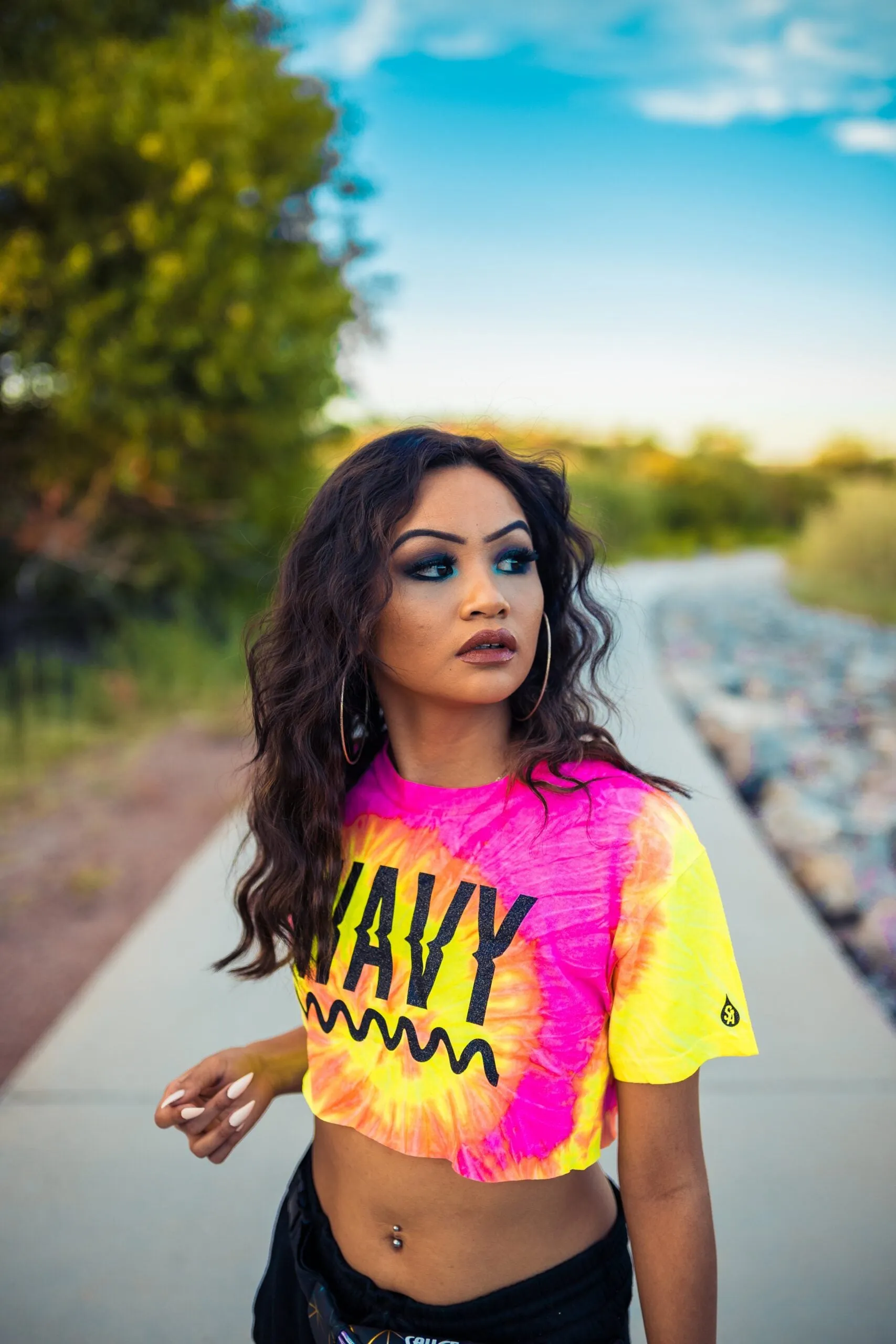 Black Wavy | Pink Lemonade Tee