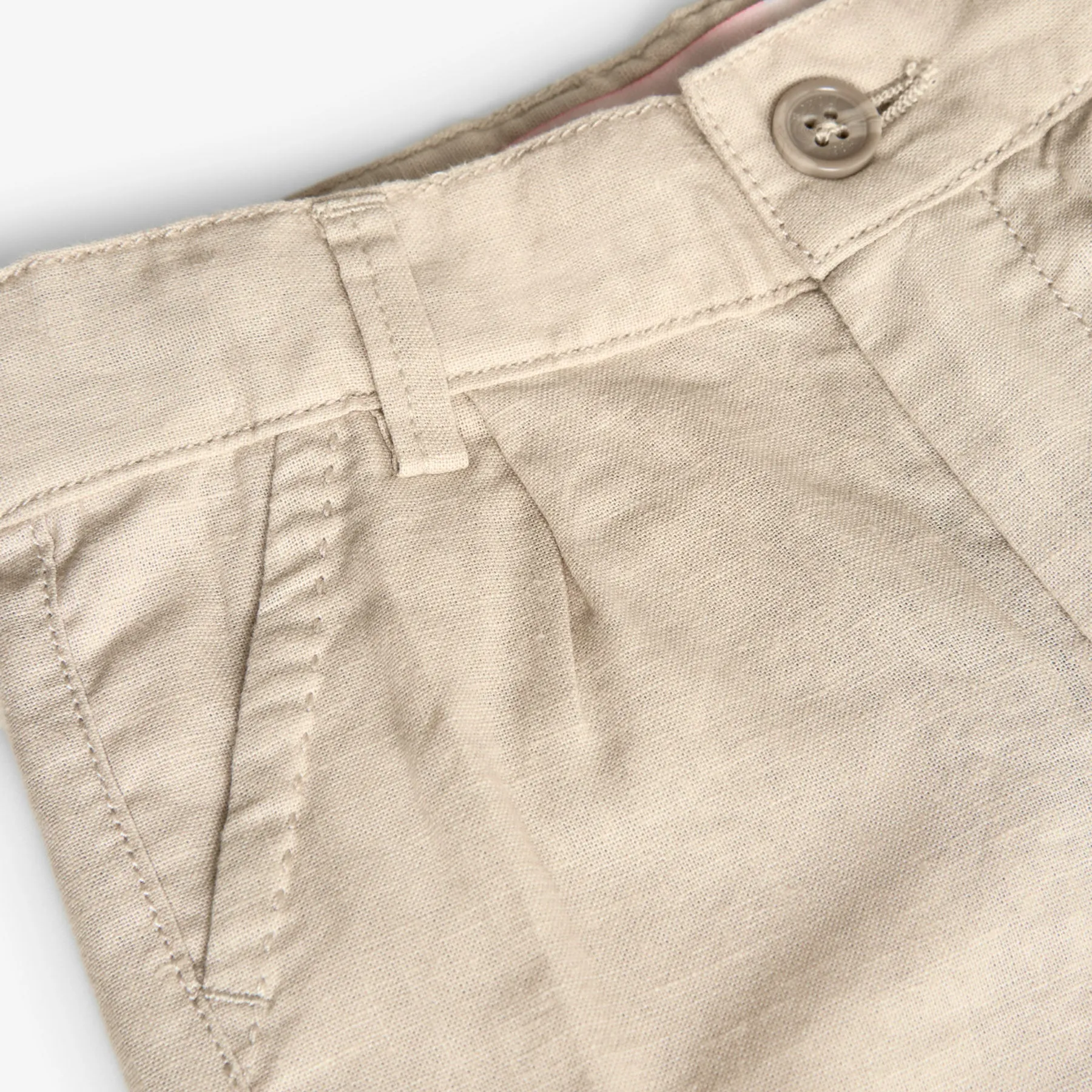 Boboli Neutral Linen Bermuda Shorts