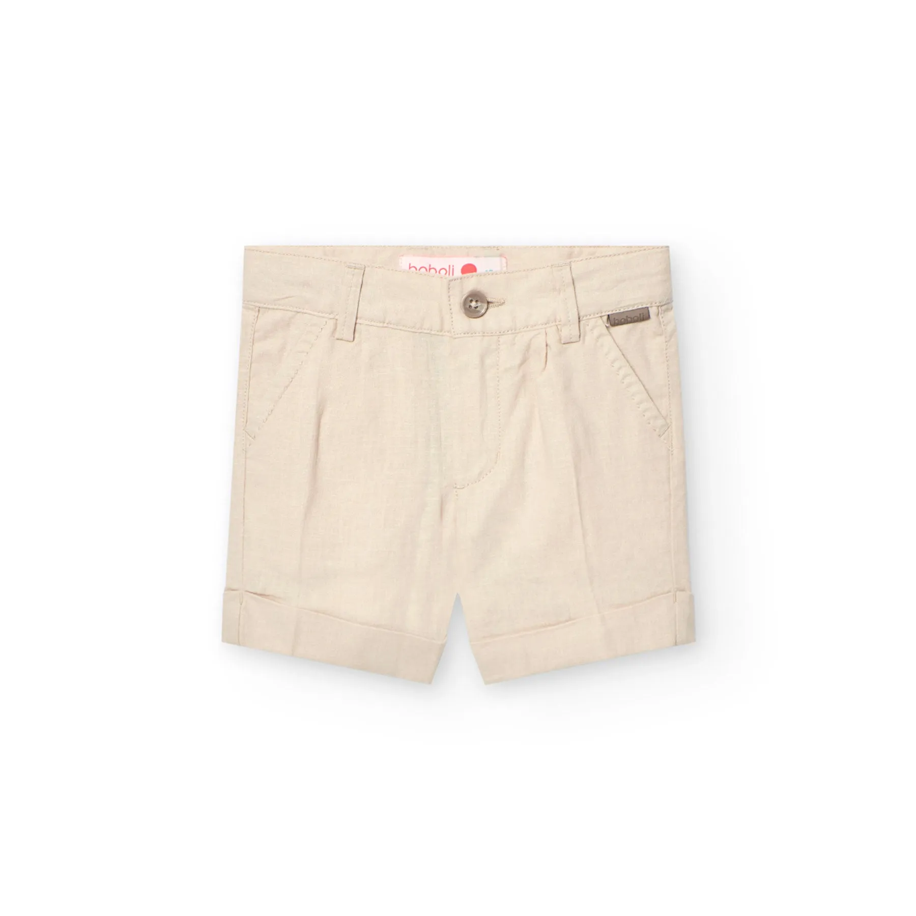 Boboli Neutral Linen Bermuda Shorts