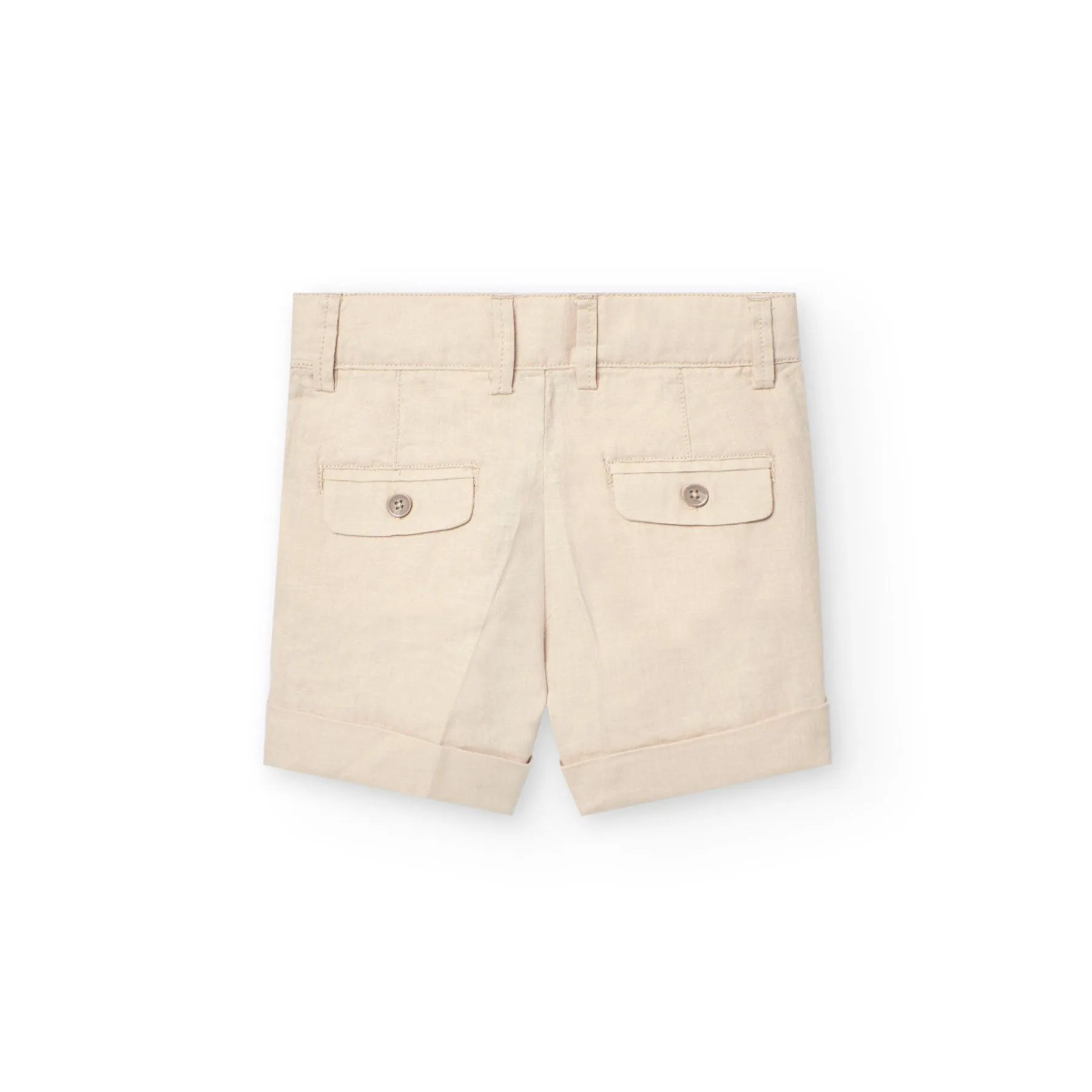 Boboli Neutral Linen Bermuda Shorts