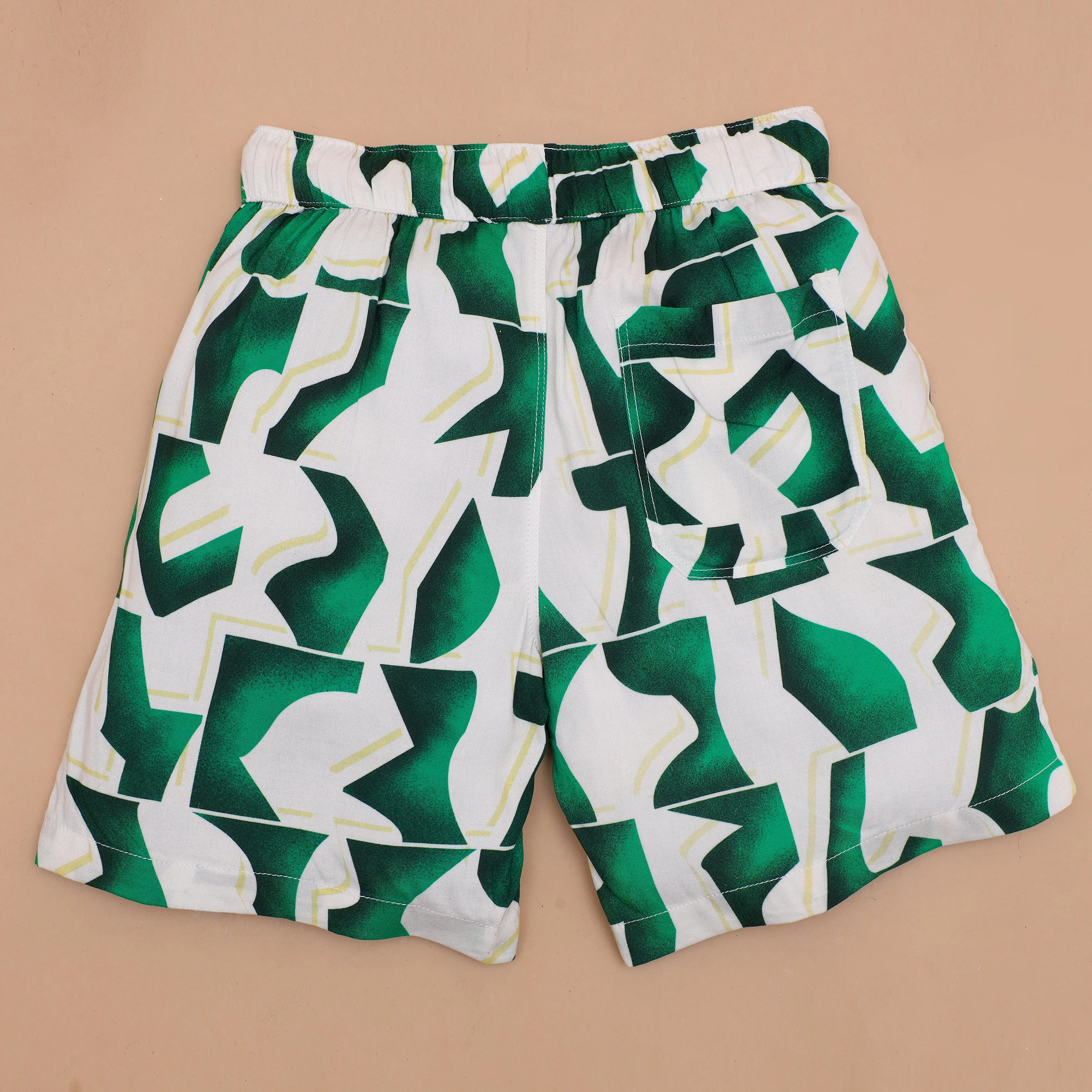 Boys Aztec Printed Short Emerald