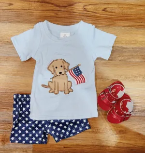 Boys Dog & Flag Set