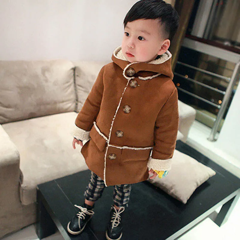 Boys Winter Jackets Coat Autumn Winter Kids Wool Outerwear Girl Coat Children Clothing Baby Clothes Hooded Boys Jackets