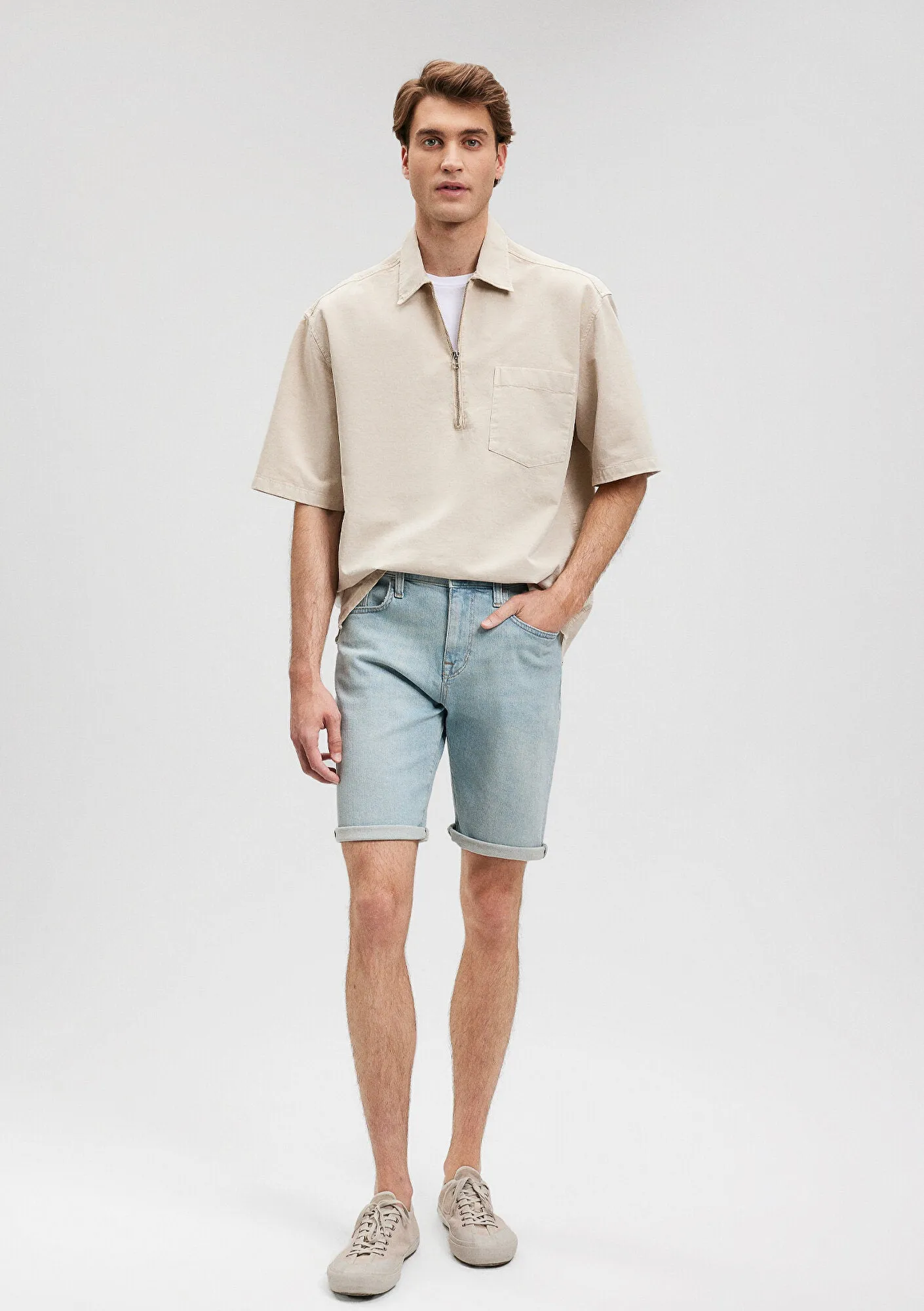 Brian Light Foggy Street Comfort Jean Shorts