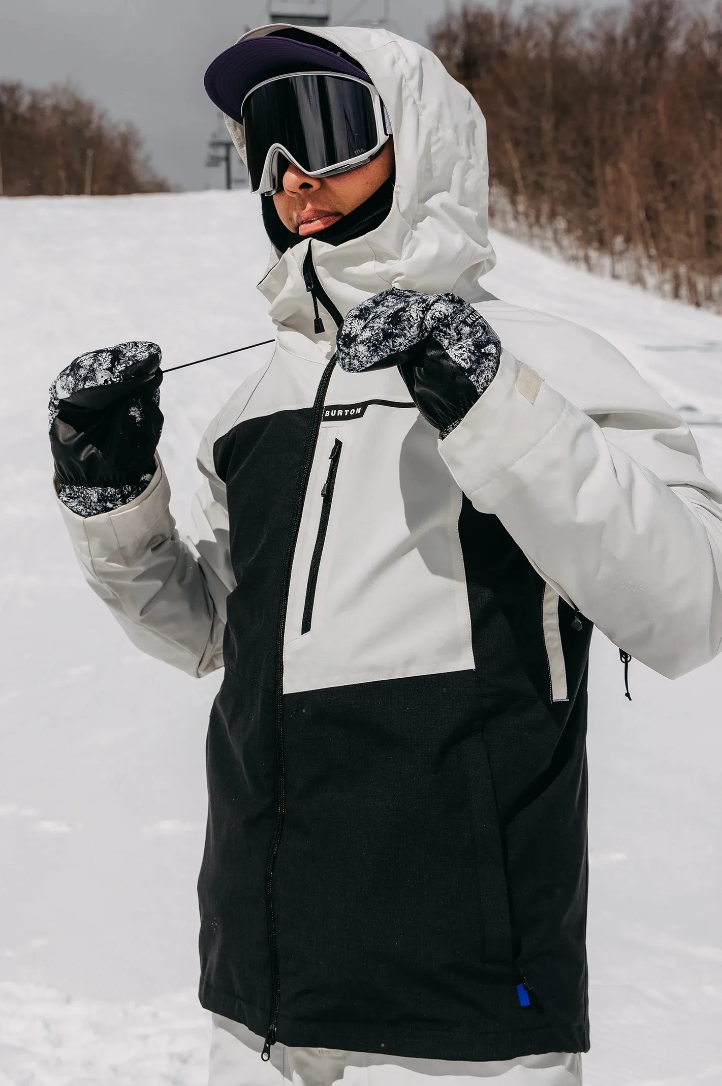 Burton Lodgepole Jacket Mens Stout White / Black