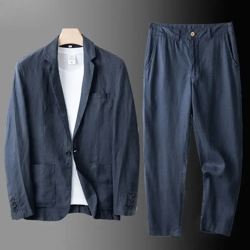 Caldo Cotton Two-piece Blazer Set