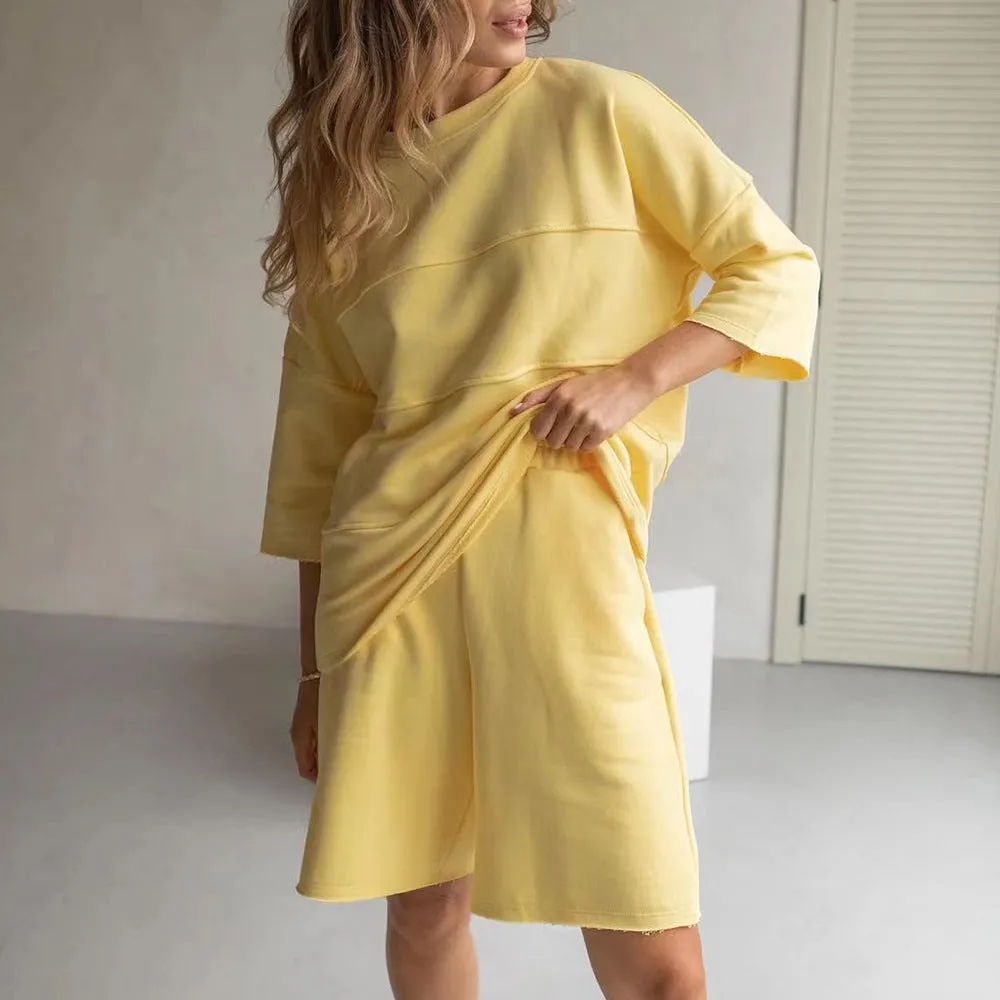 Casual Soft Cotton Short Sleeves T Shirts and Shorts