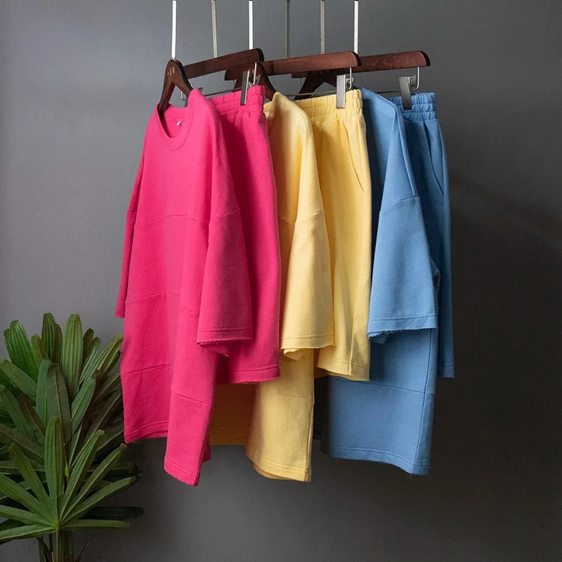 Casual Soft Cotton Short Sleeves T Shirts and Shorts