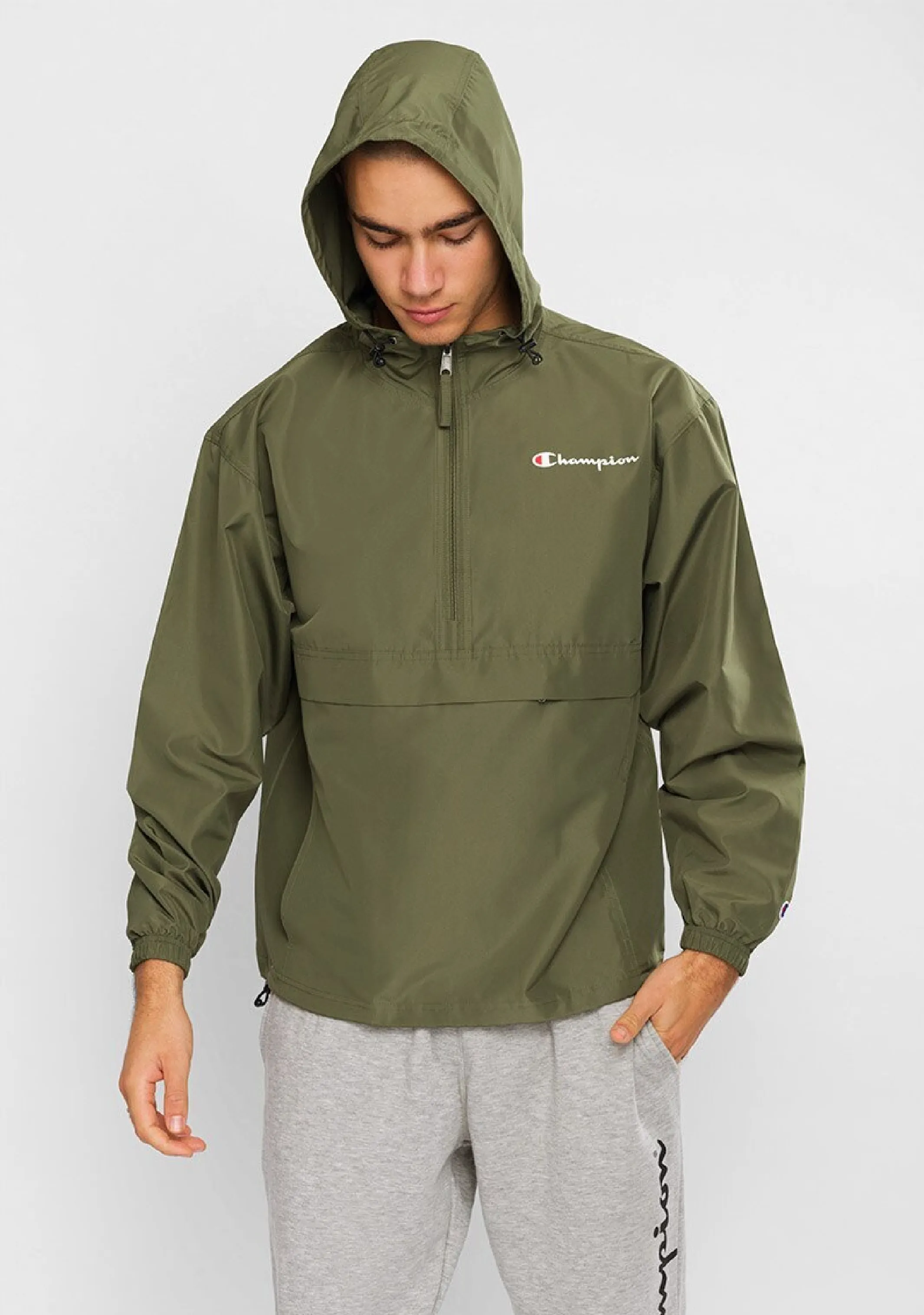 Champion Mens US Quarter Zip Packable Jacket
