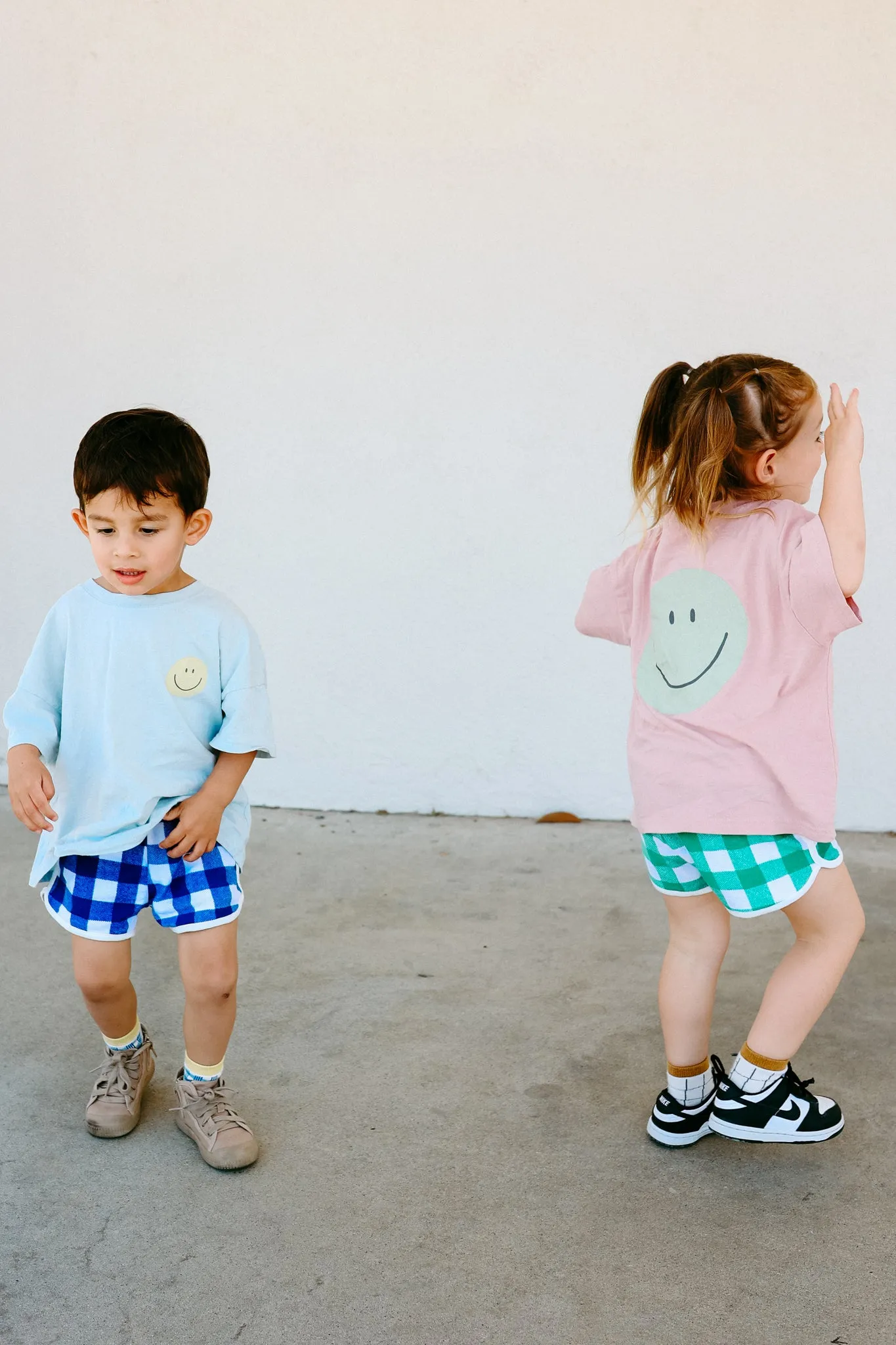 Checker Terry Track Shorts