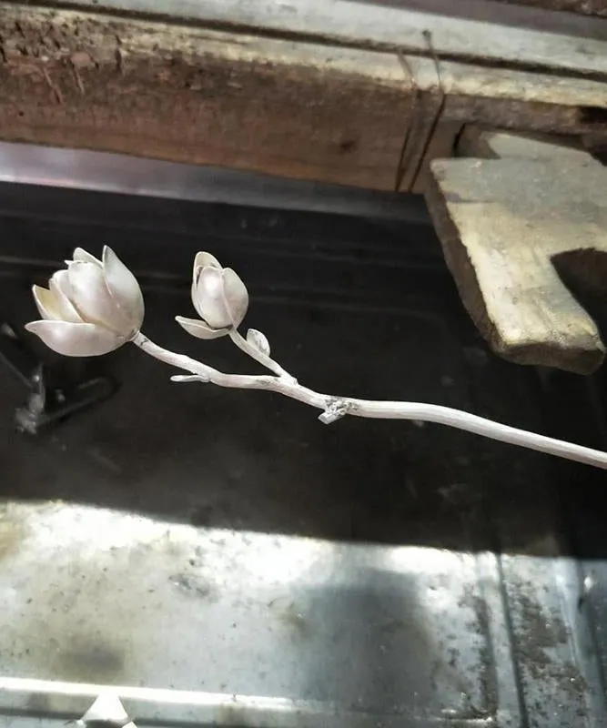 Chic Silk Sterling Silver Yulan Magnolia Hairpin