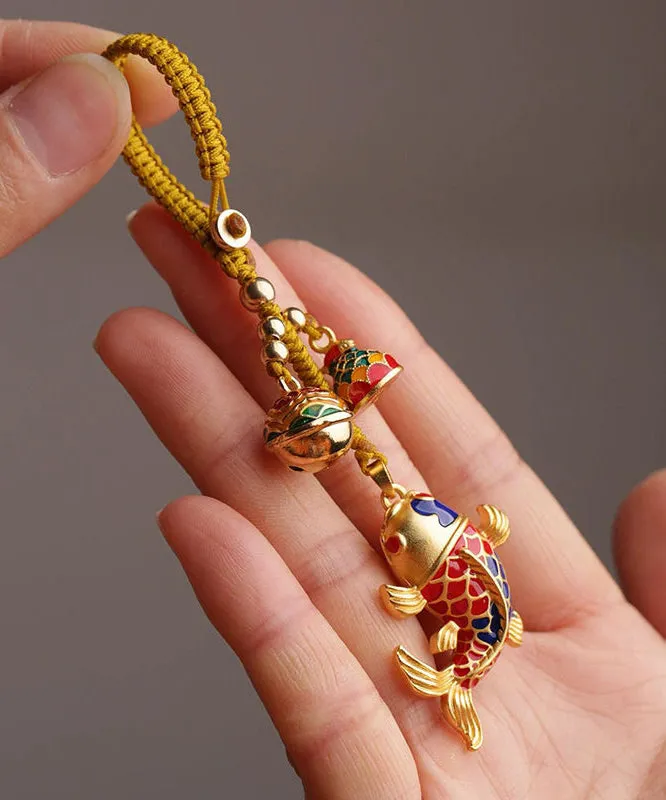 Chinese Style Gold Ancient Gold Brocaded Carp Keychains