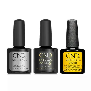 CND - Shellac Xpress5 Combo - Base, Top & Yellow Taxi (0.25 oz)