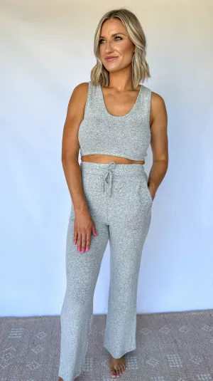 Comfy Vibes Grey Lounge Tank & Pant Set