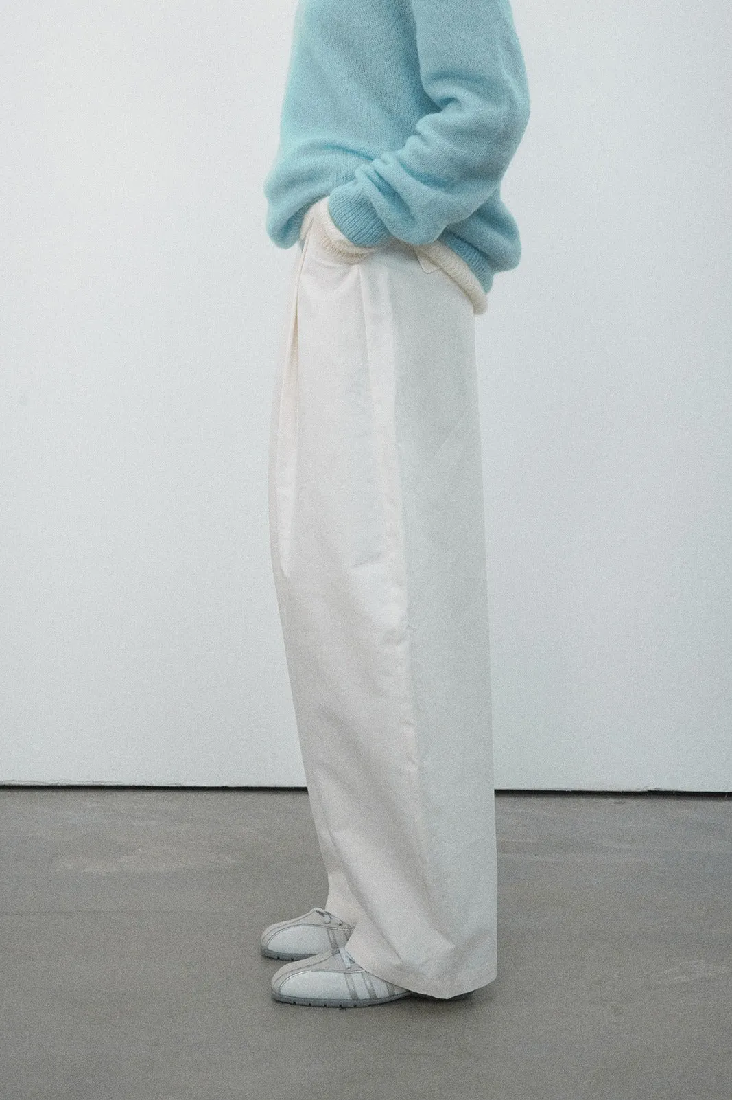 Cotton banana-shape wide-leg pants | 4 color