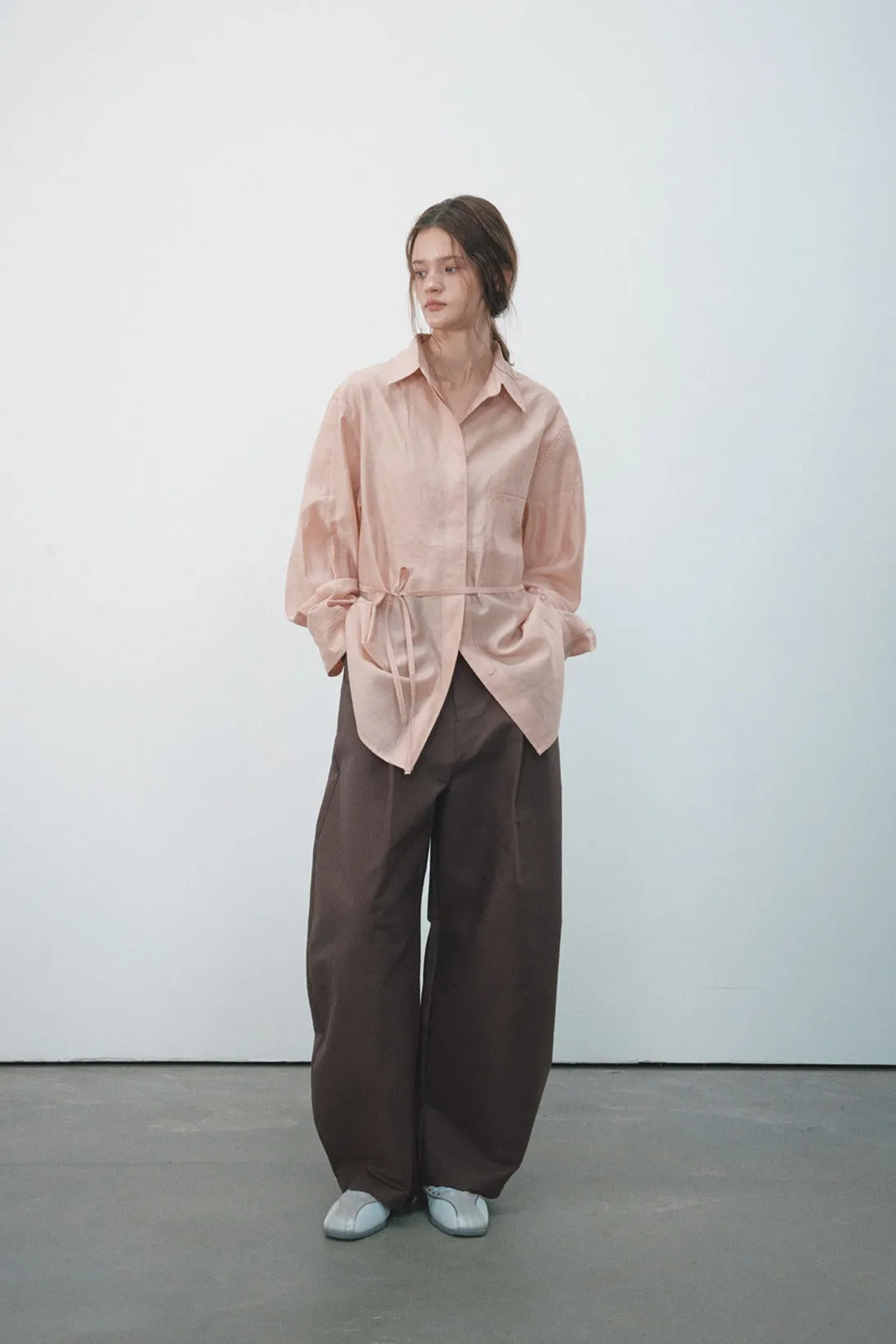 Cotton banana-shape wide-leg pants | 4 color
