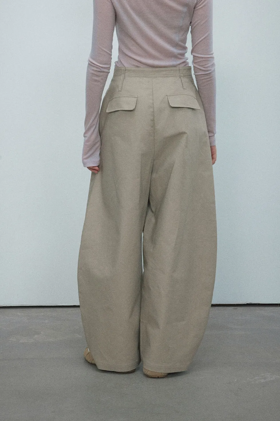 Cotton banana-shape wide-leg pants | 4 color