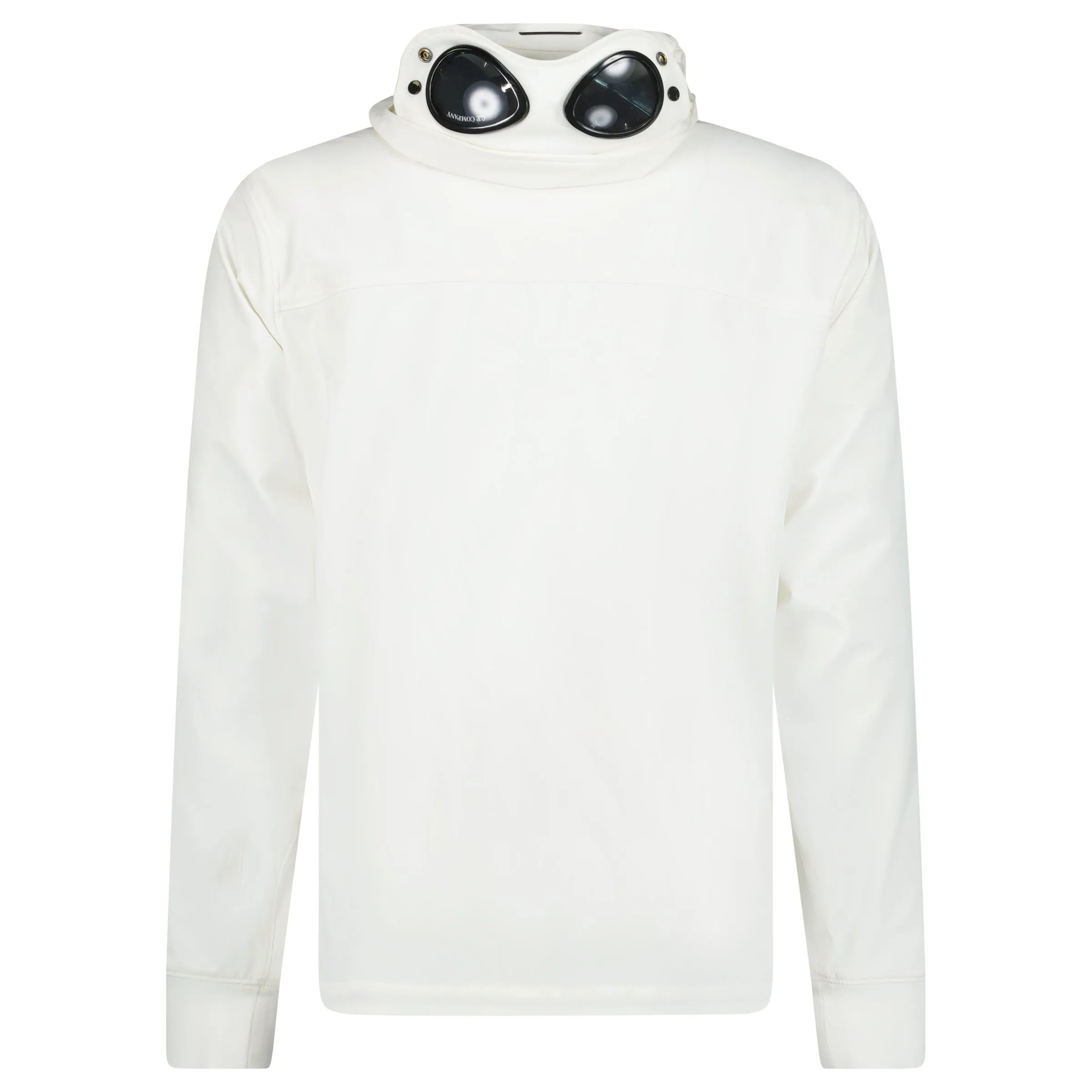 CP COMPANY SOFT SHELL GOGGLE JACKET WHITE