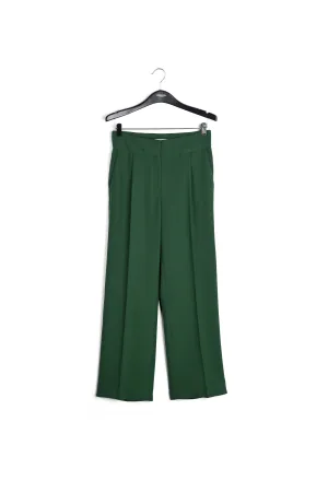 Dark green straight-leg pants