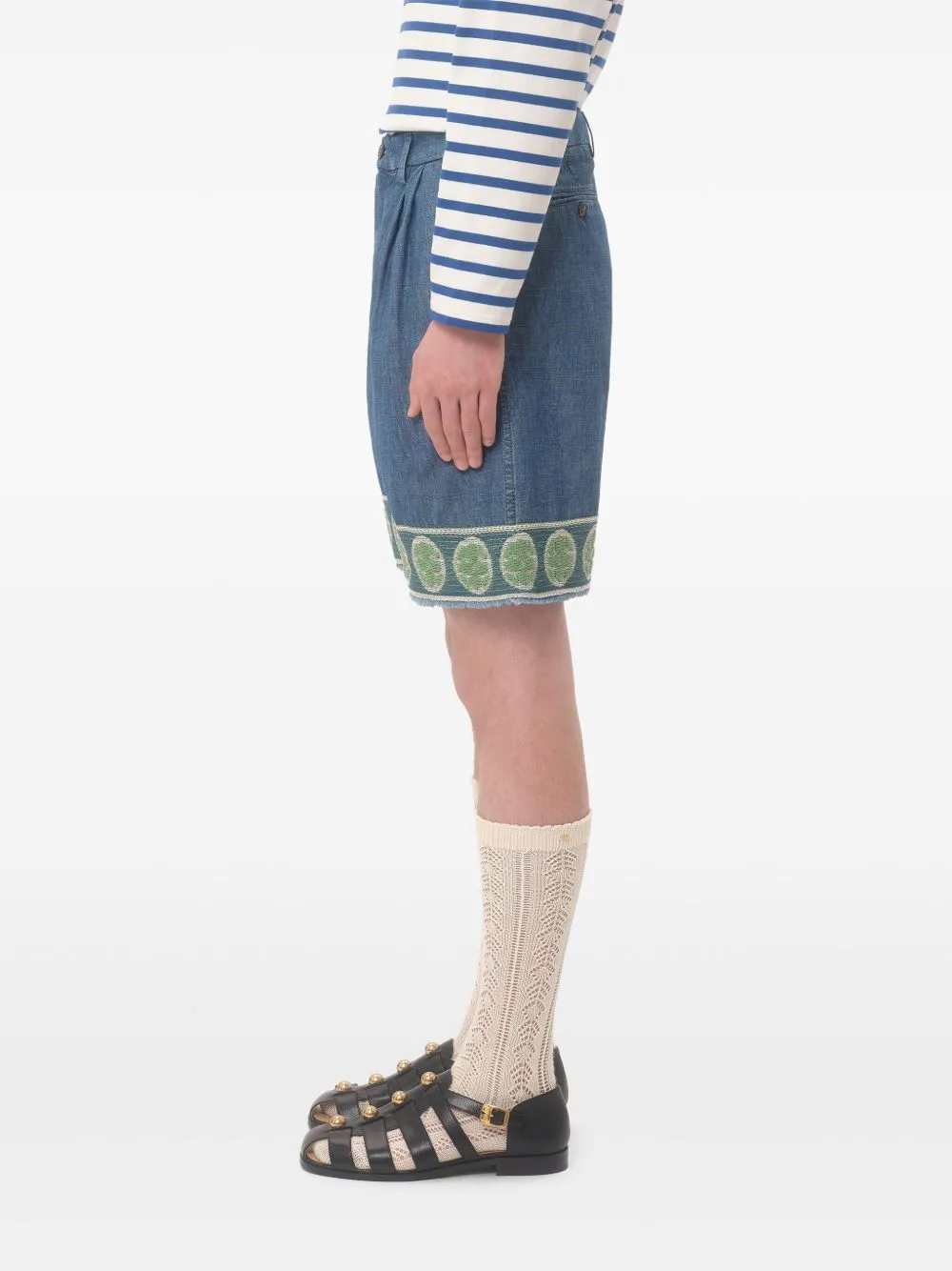 Denim cotton shorts